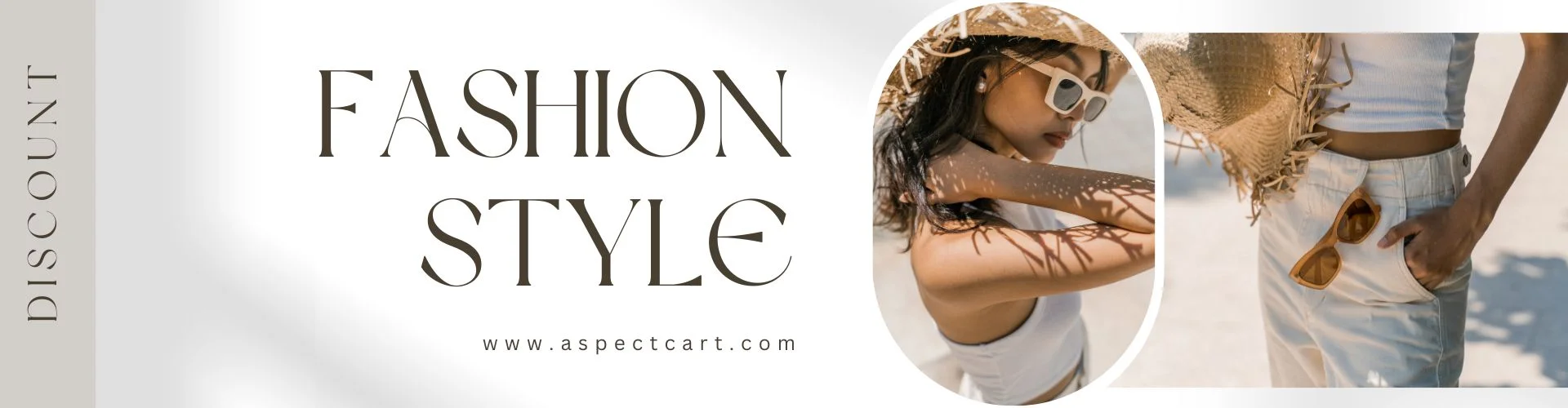 Banner of an online fashion store featuring modern clothing and accessories