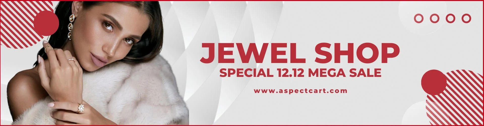 Banner advertising jewelry collection at a Jewel E-shop