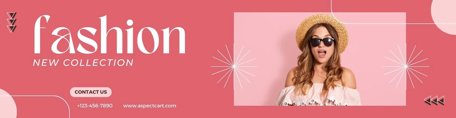 Banner showcasing the latest women's fashion trends at a Fashion E-shop