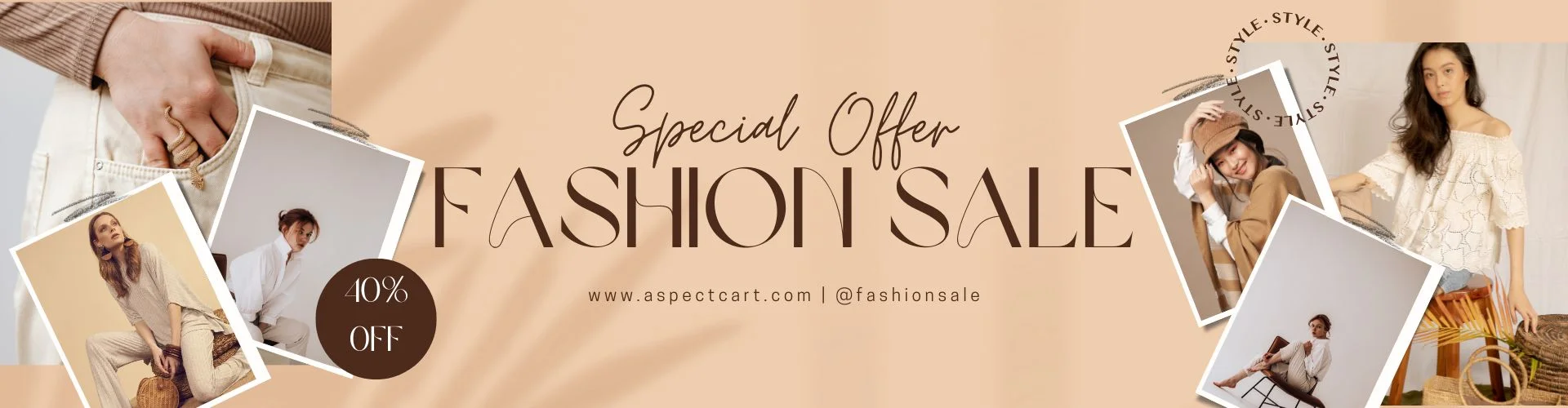 Special offer banner for a Fashion E-shop